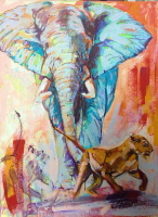 African wildlife - Acryl auf Leinwand 50 x 70 cm
