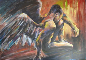 Angel on the Edge - Acryl 50 x 70 cm