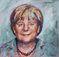 Angela Merkel   - Acryl auf Leinwand 100 x 100 cm