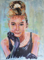 Audrey Hepburn  Acryl auf leinwand 60 x 80 cm