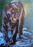 Black Panther  Acryl auf Leinwand 60 x 80 cm