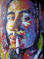 Bob Marley 2 - Acryl auf Leinwand 50 x 70 cm