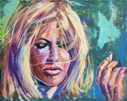 Brigitte Bardot  Acryl auf Leinwand 100 x 80 cm