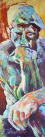 Hommage á Rodin - Acryl auf Leinwand 40 x 120 cm