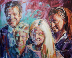 Familienportrait - Acryl auf Leinwand 100 x 120 cm
