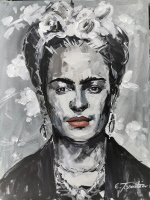 Frida sw - Acryl auf Leinwand 60x 80 cm