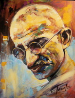 Mahatma Gandhi - Acryl auf Leinwand 80 x 100 cm