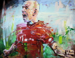 Hero ( Arjen Robben) Acryl auf Leinwand 80 x 100 cm