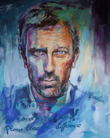 Hugh Laurie ( Dr. House) - Acryl auf Leinwand 80 x 100 cm
