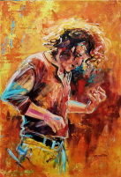 Joe Cocker ( Serie Woodstock) Acryl auf Leinwand 80 x 120 cm