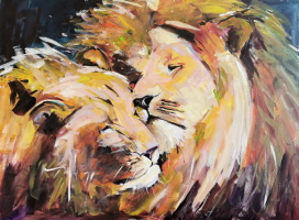 Lionlove - Acryl auf Malkarton 60 x 80 cm