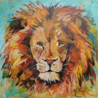 Löwenkopf - Acryl auf Leinwand 100 x 100 cm