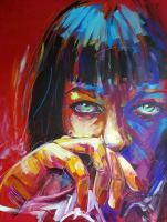 Mia's goddamn eyes - Acryl auf Leinwand 60 x 80 cm