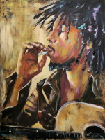 Bob Marley Rastaking - Acryl auf leinwand 80 x 100 cm