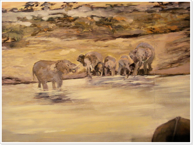 Detail - Elefanten am Wasserloch
