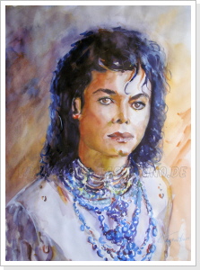 Michael mit blauer Kette - Aquarell