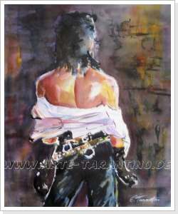 Michael on stage - Aquarell