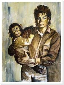 Micchael and Bubbles- Aquarell Micchael and Bubbles- Aquarell