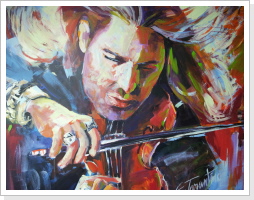 David Garrett der Geigenrebell - Acryl auf Leinwand 80 x 100 cm