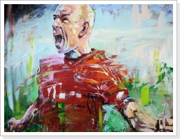 Hero ( Arjen Robben)- Acryl auf Leinwand 80 x 100 cm