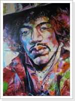Jimi Hendrix - Acryl auf Leinwand 90 x 120 cm Diptychon