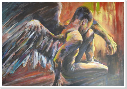 Angel on the Edge - Acryl 50 x 70 cm Angel on the Edge - Acryl 50 x 70 cm