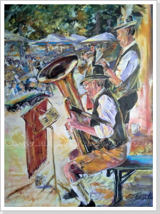 Blasmusik im Biergarten - Acryl auf Leinwand 60 x 80 cm Blasmusik im Biergarten - Acryl auf Leinwand 60 x 80 cm