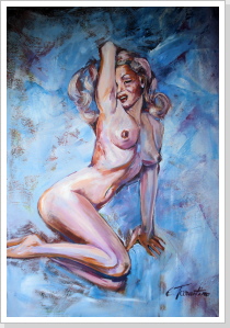 Marilyn Monroe pinup Acryl auf Leinwand  60 x 80 cm