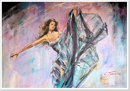 Ballerina-Acryl-auf-Leinwand 70x100cm